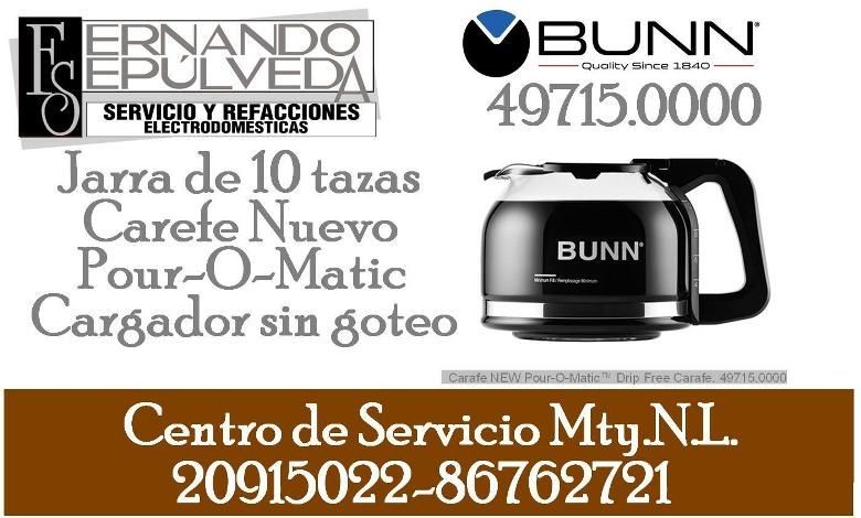 Jarra de Vidrio 10 Tazas Cafetera BUNN