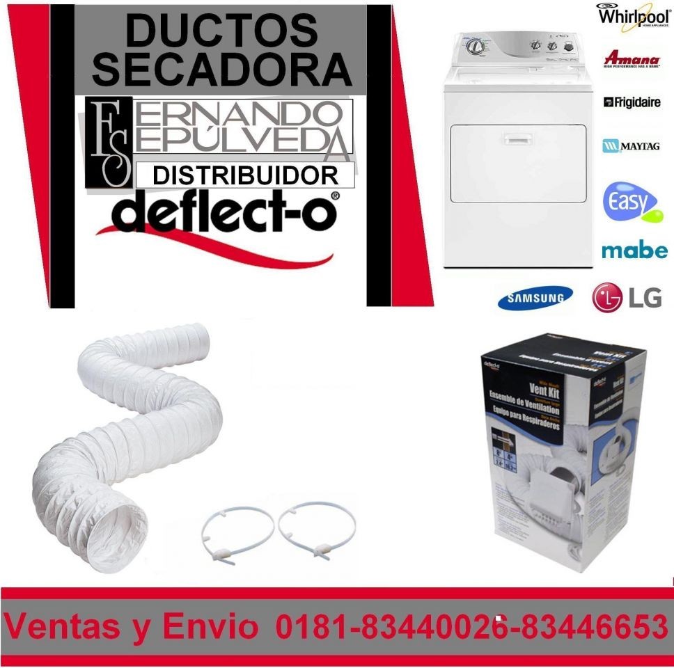 DUCTOS DE VINIL 4” PARA EQUIPOS DE SECADORA DE ROPA TODA MARCA