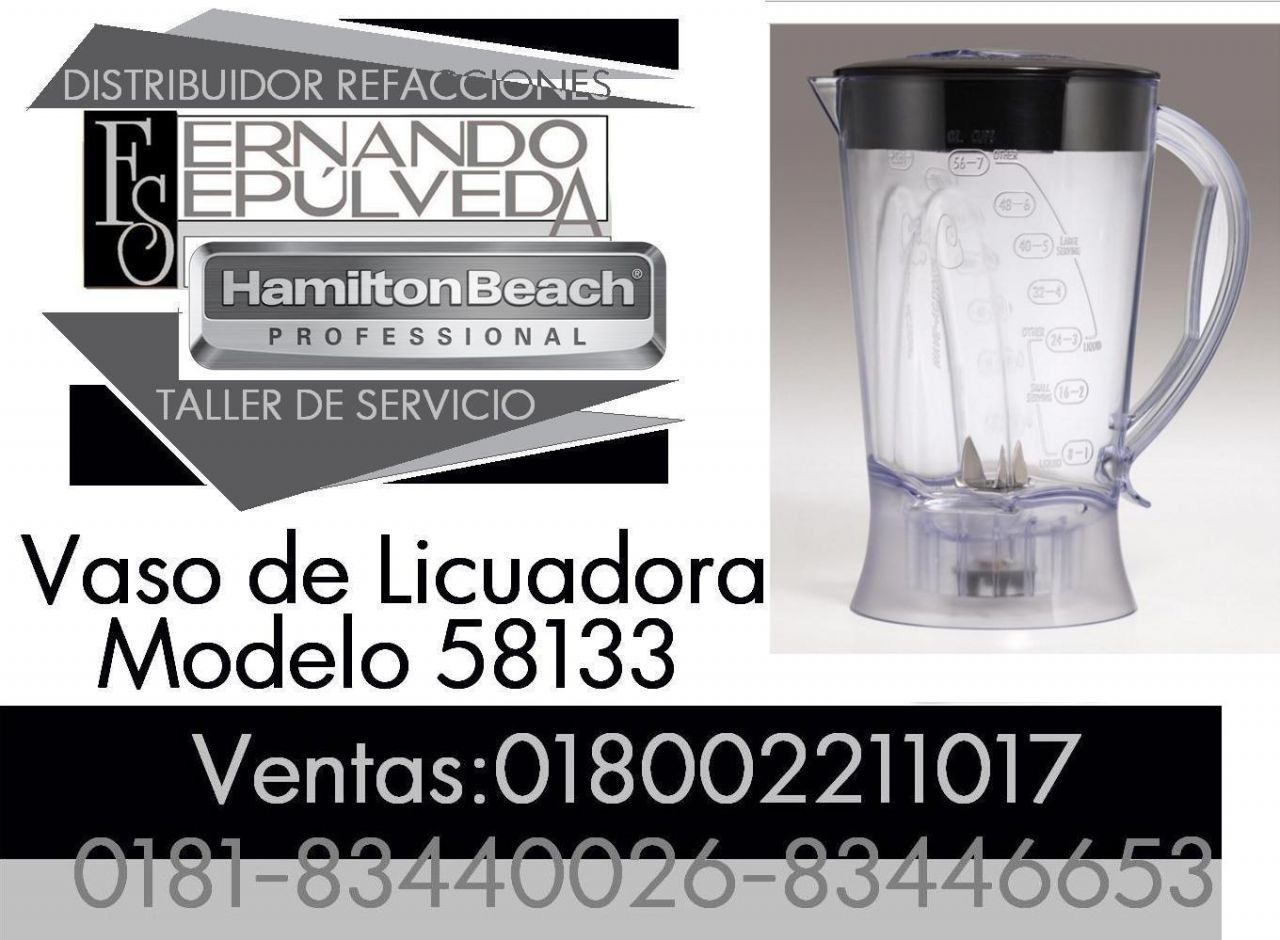 VASO PARA LA LICUADORA MARCA HAMILTON BEACH STRONG MODELO 58133