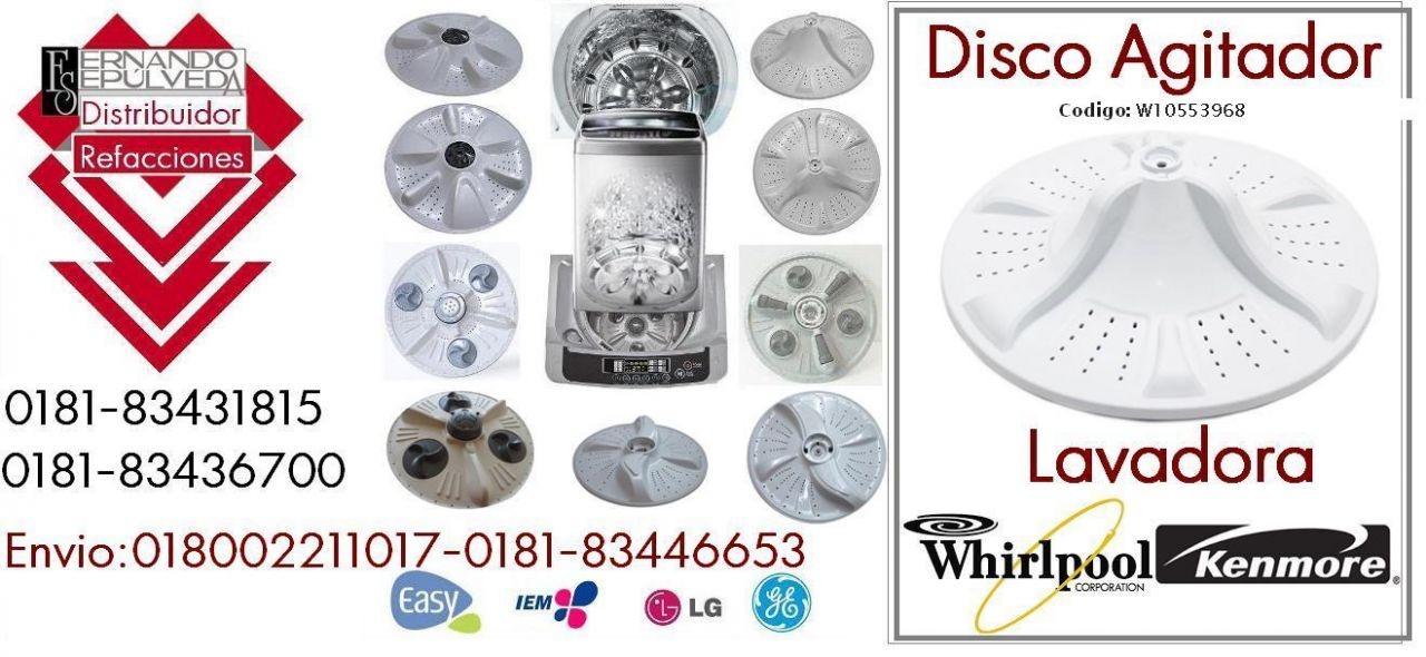 DISCO AGITADOR LAVADORA WHIRPOOL KENMORE