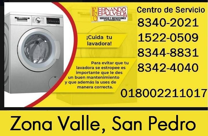 REPARACIÓN DE LAVADORAS EN VALLE,  ZONA SAN PEDRO.