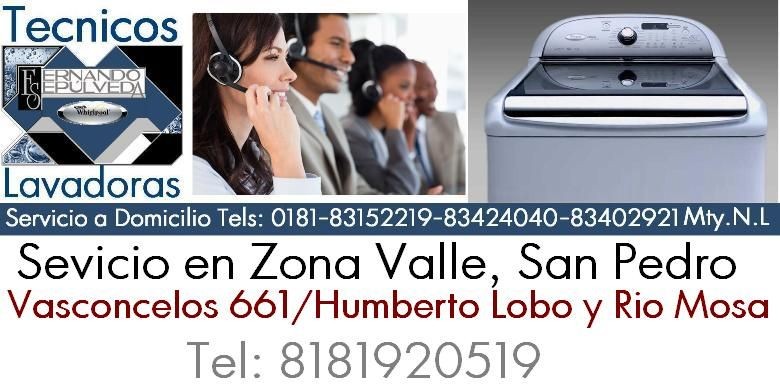 REPARACIÓN DE LAVADORAS AUTOMÁTICAS EN VALLE,  ZONA SAN PEDRO.